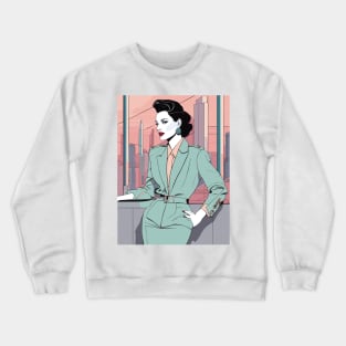 Verde Vogue Art Deco Patrick Nagel 80s Crewneck Sweatshirt